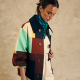Colorblock Button-Up Jacket