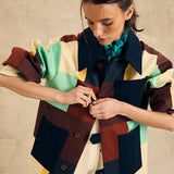 Colorblock Button-Up Jacket