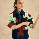 Colorblock Button-Up Jacket