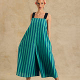 Wide-Leg Jumpsuit With Elastic Straps