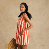 Sleeveless Button-Front Mini Dress