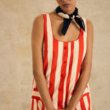 Sleeveless Button-Front Mini Dress