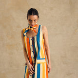 Sleeveless Button-Front Mini Dress