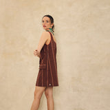 Sleeveless Button-Front Mini Dress