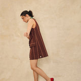Sleeveless Button-Front Mini Dress