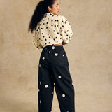 Cotton High Waisted Cropped Pant With Elasticband