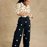Cotton High Waisted Cropped Pant With Elasticband