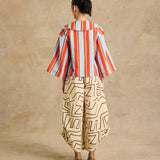 Wide-Leg Pants With Side Gathered Detail