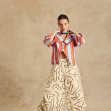 Wide-Leg Pants With Side Gathered Detail