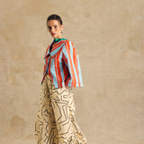 Wide-Leg Pants With Side Gathered Detail