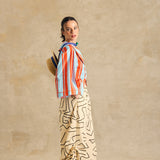 Wide-Leg Pants With Side Gathered Detail