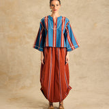 V Neck Blouse With Piping Detail