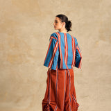 V Neck Blouse With Piping Detail