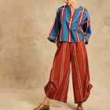 V Neck Blouse With Piping Detail