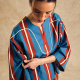 V Neck Blouse With Piping Detail