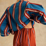 V Neck Blouse With Piping Detail