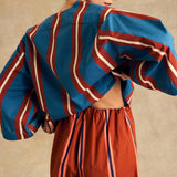 V Neck Blouse With Piping Detail