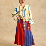 Elastic Waist Midi Skirt
