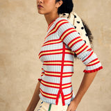 Horizental Striped Long Sleeve Knit Top