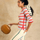Horizental Striped Long Sleeve Knit Top