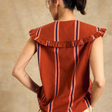 Ruffle Collar Sleeveless Shirt