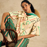 Double Collar Button-Up Shirt