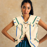 Ruffle Collar Sleeveless Shirt