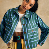 Cropped Button-Up Jacket