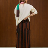 COTTON  HIGH WAIST MIDI SKIRT WITH POCKET DETAIL