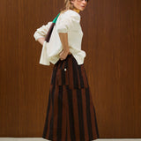 COTTON  HIGH WAIST MIDI SKIRT WITH POCKET DETAIL