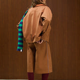 SUEDE COLLAR COTTON JACKET