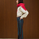 COTTON HIGH WAIST STRAIGHT LEG  PANT