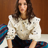 COTTON RUFFLE COLLAR SHIRT