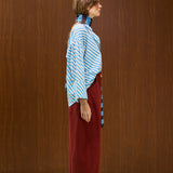 Cotton High Waisted Cropped Pant With Elasticband