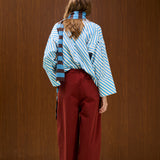 Cotton High Waisted Cropped Pant With Elasticband