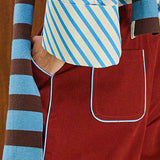Cotton High Waisted Cropped Pant  With Elasticband
