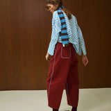 COTTON HIGH WAISTED CROPPED PANT  WITH ELASTICBAND