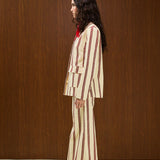 COTTON HIGH WAISTED FLARED PANT