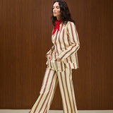 COTTON HIGH WAISTED FLARED PANT
