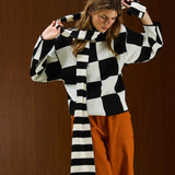 Black &White Turtle Neck Knit Sweater