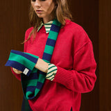 Solid Crew Neck Knit Sweater