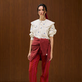 COTTON RUFFLE COLLAR SHIRT