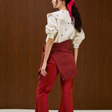 COTTON RUFFLE COLLAR SHIRT