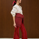 COTTON RUFFLE COLLAR SHIRT