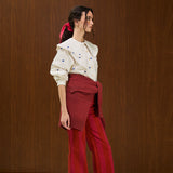 COTTON RUFFLE COLLAR SHIRT
