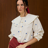 COTTON RUFFLE COLLAR SHIRT