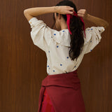 COTTON RUFFLE COLLAR SHIRT