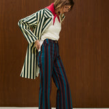 COTTON HIGH WAIST STRAIGHT LEG  PANT