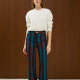 COTTON HIGH WAIST STRAIGHT LEG  PANT