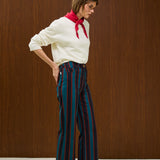 COTTON HIGH WAIST STRAIGHT LEG  PANT